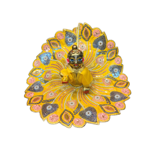 Peacock Petals Embroidered Laddu Gopal Dress