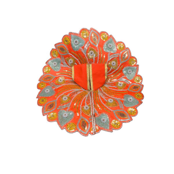 Peacock Petals Embroidered Laddu Gopal Dress - Image 6