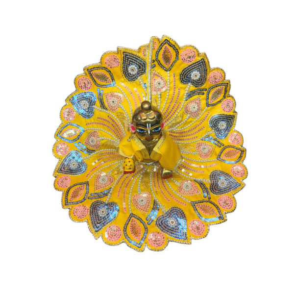 Peacock Petals Embroidered Laddu Gopal Dress - Image 2