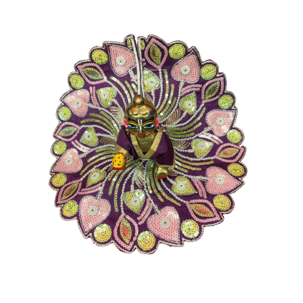 Peacock Petals Embroidered Laddu Gopal Dress - Image 2