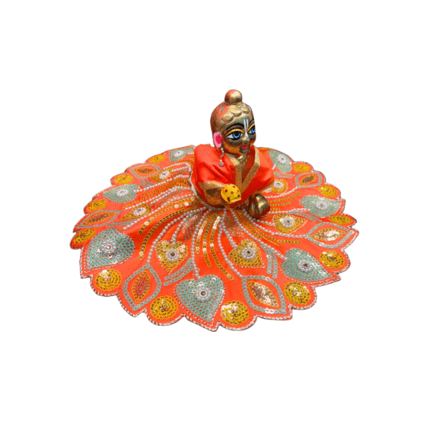Peacock Petals Embroidered Laddu Gopal Dress - Image 2