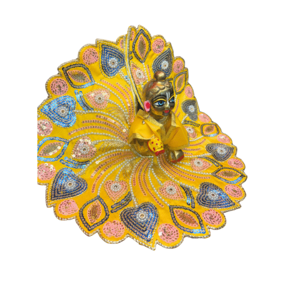 Peacock Petals Embroidered Laddu Gopal Dress - Image 3