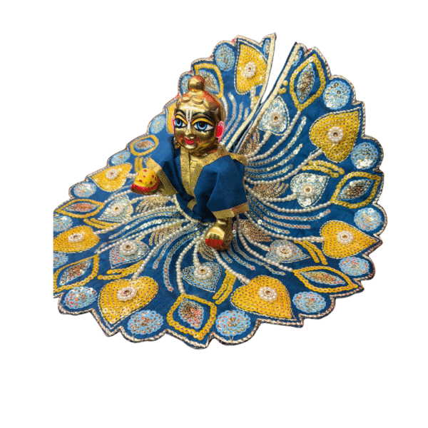 Peacock Petals Embroidered Laddu Gopal Dress - Image 3