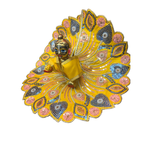 Peacock Petals Embroidered Laddu Gopal Dress - Image 4