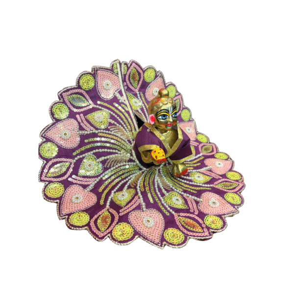 Peacock Petals Embroidered Laddu Gopal Dress - Image 4