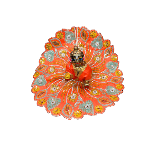 Peacock Petals Embroidered Laddu Gopal Dress - Image 5