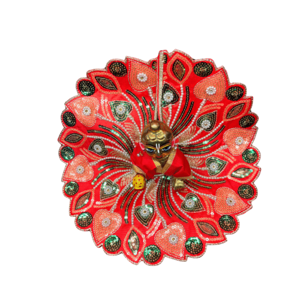 Peacock Petals Embroidered Laddu Gopal Dress - Image 4