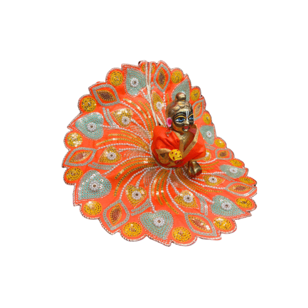 Peacock Petals Embroidered Laddu Gopal Dress - Image 4