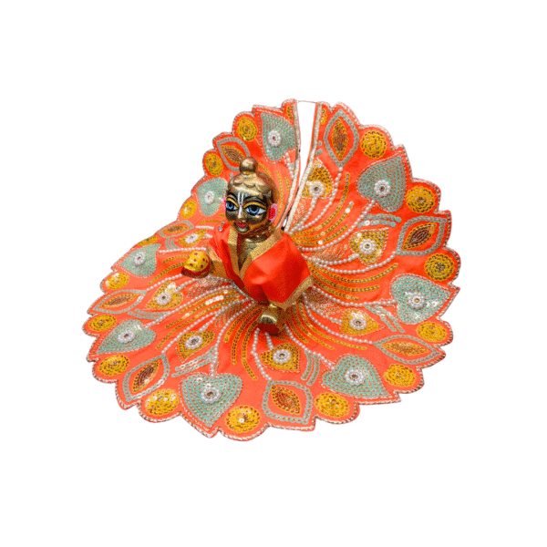 Peacock Petals Embroidered Laddu Gopal Dress - Image 3
