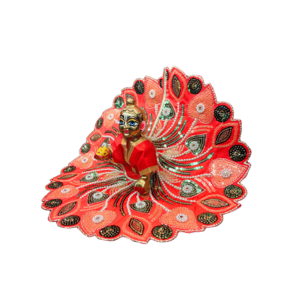 Peacock Petals Embroidered Laddu Gopal Dress - Image 2