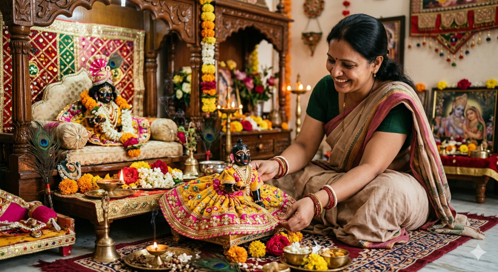 Handmade Krishna dress seva