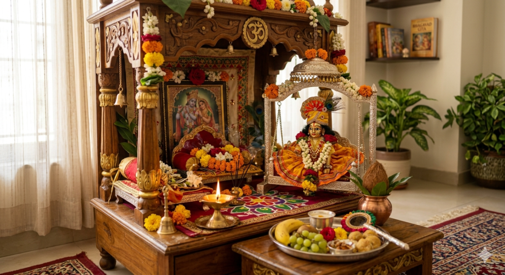 Peaceful Radha Krishna mandir