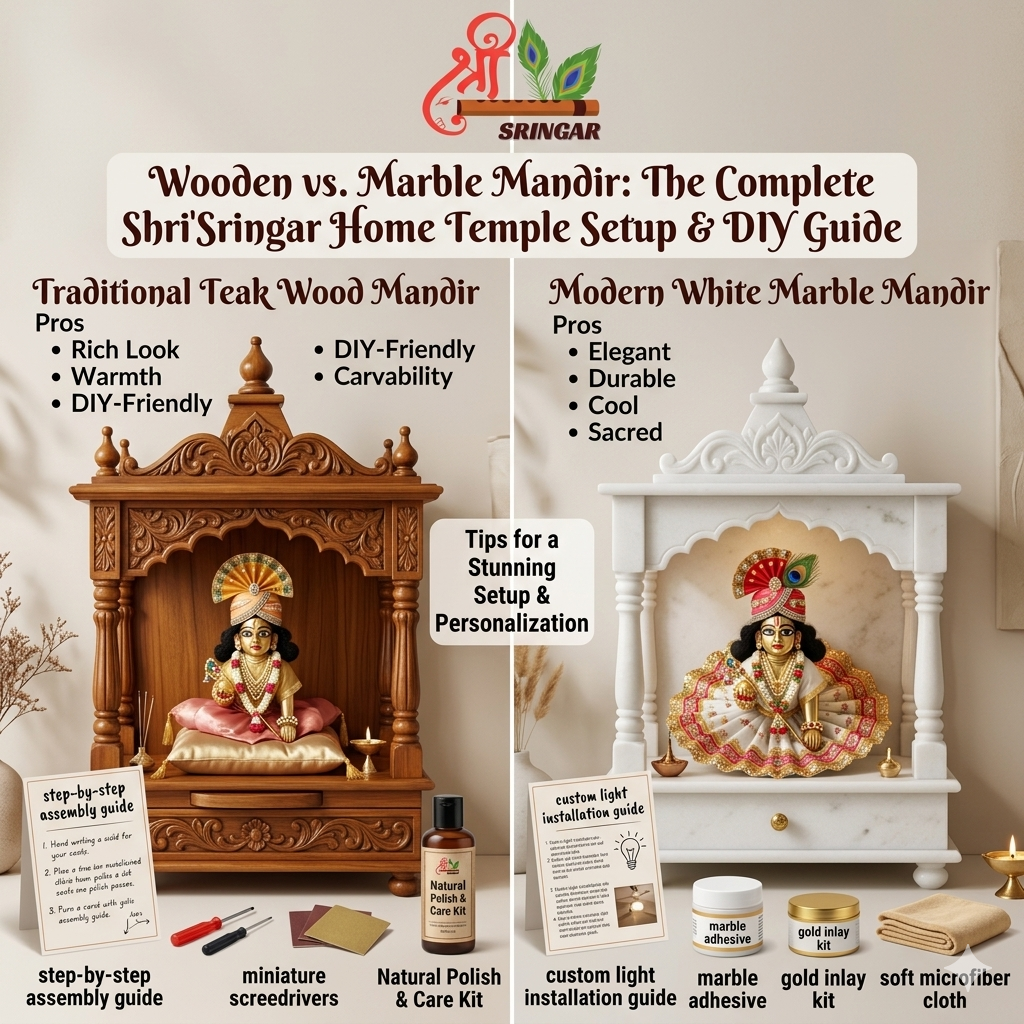 Wooden vs marble mandir