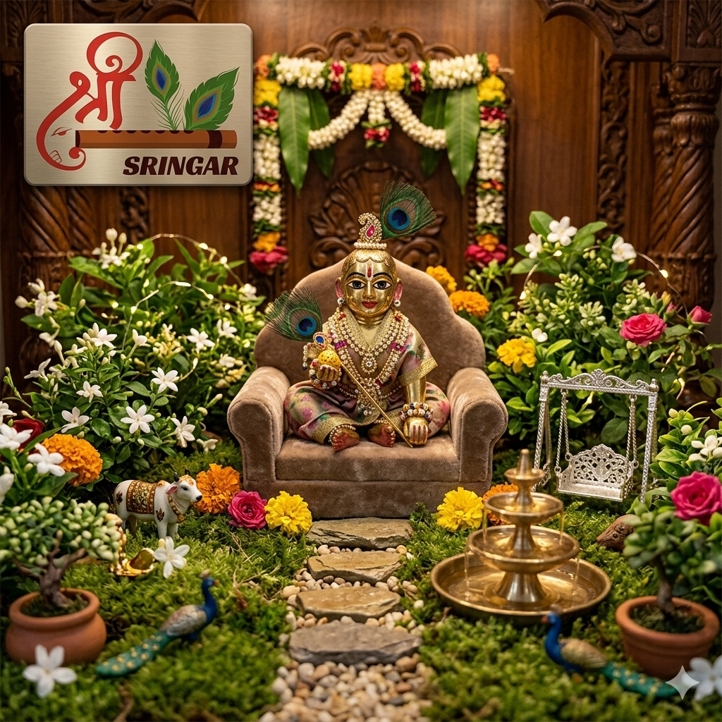 Laddu Gopal garden decoration